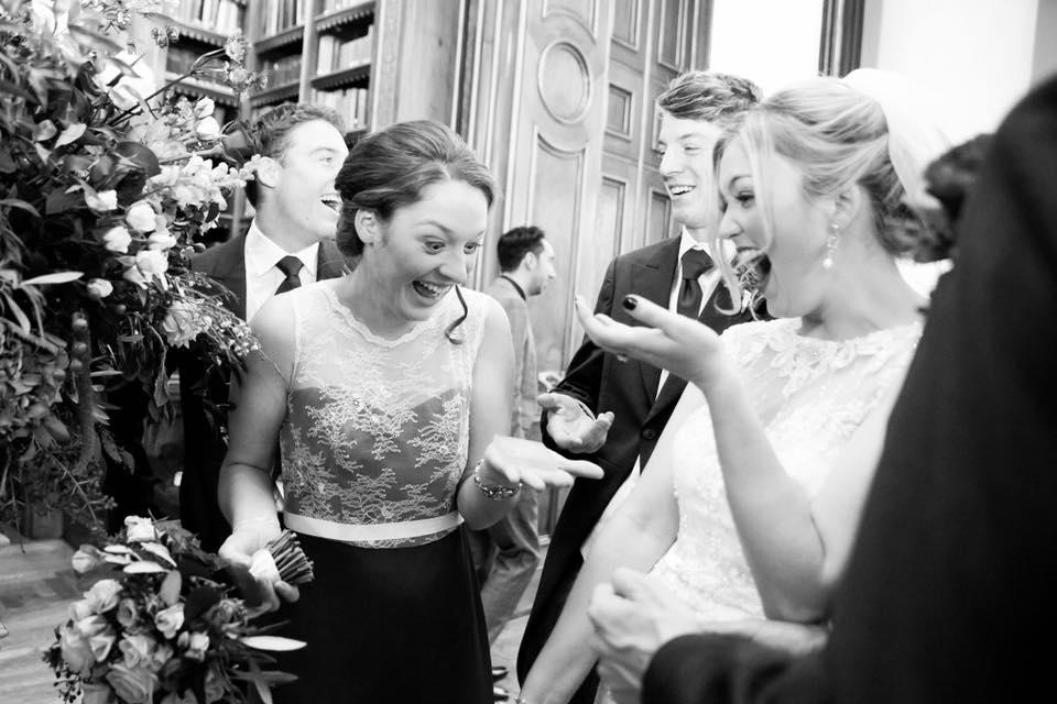 bath wedding magician showing a bride and her guests some magic